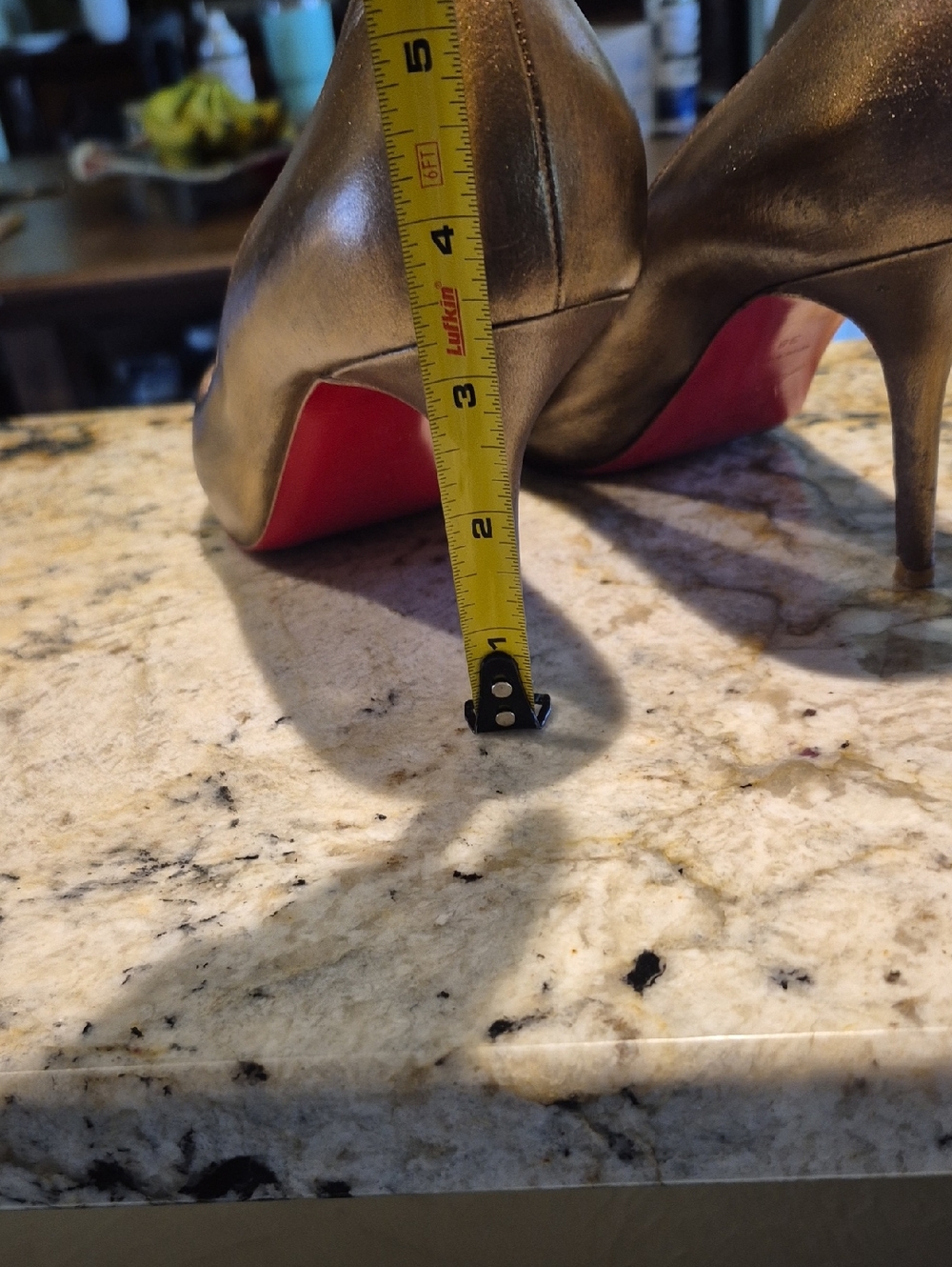 Christian Louboutin Mater Claude Bronzo 85 Calf  Peep-Toe  Heels Sz 38. - Picture 6 of 16